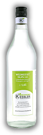 Kessler Weingeist Ethanol Primasprit 96,4%vol. (Trinkalkohol) 1,0 Liter