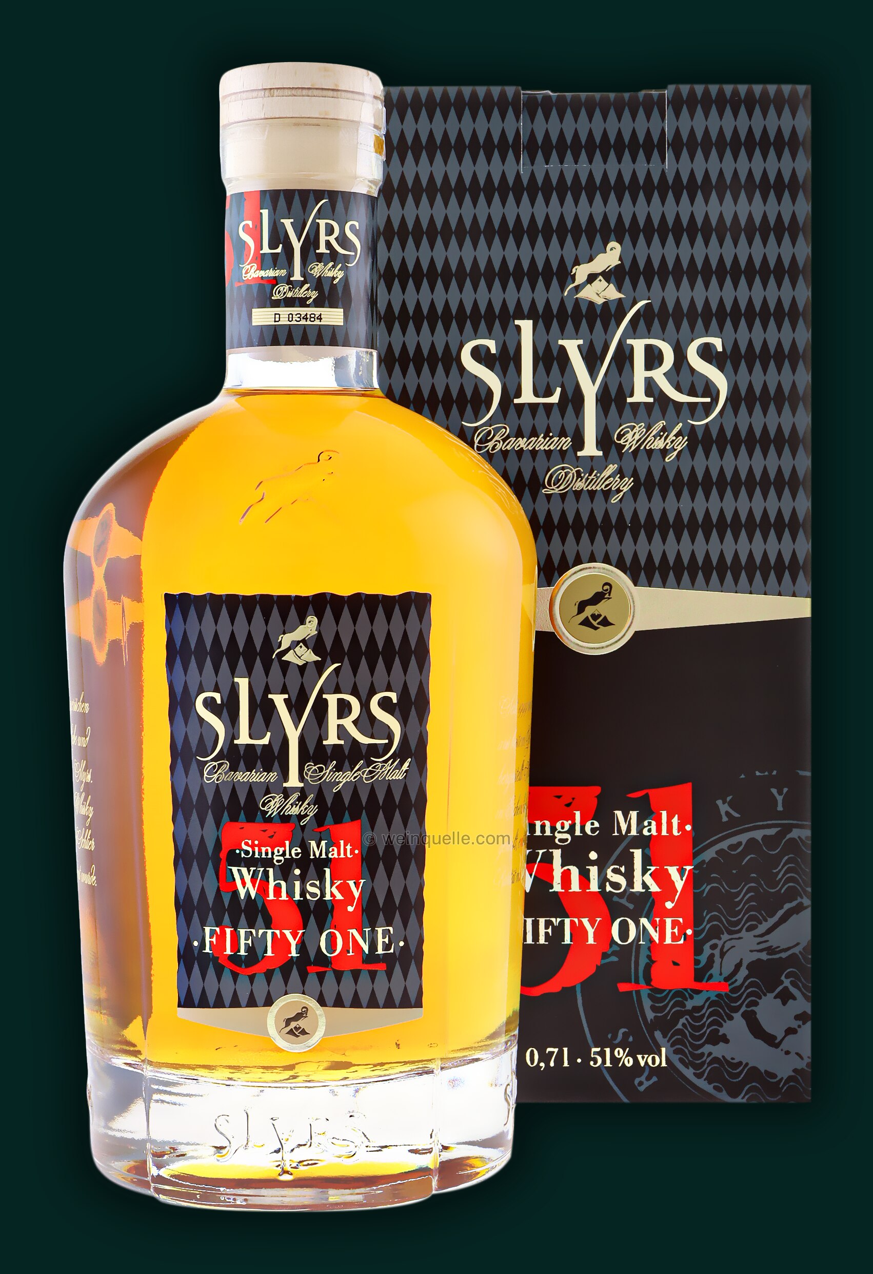 Whisky 51% Lühmann Single Weinquelle Fifty-One Bavarian - Malt Slyrs