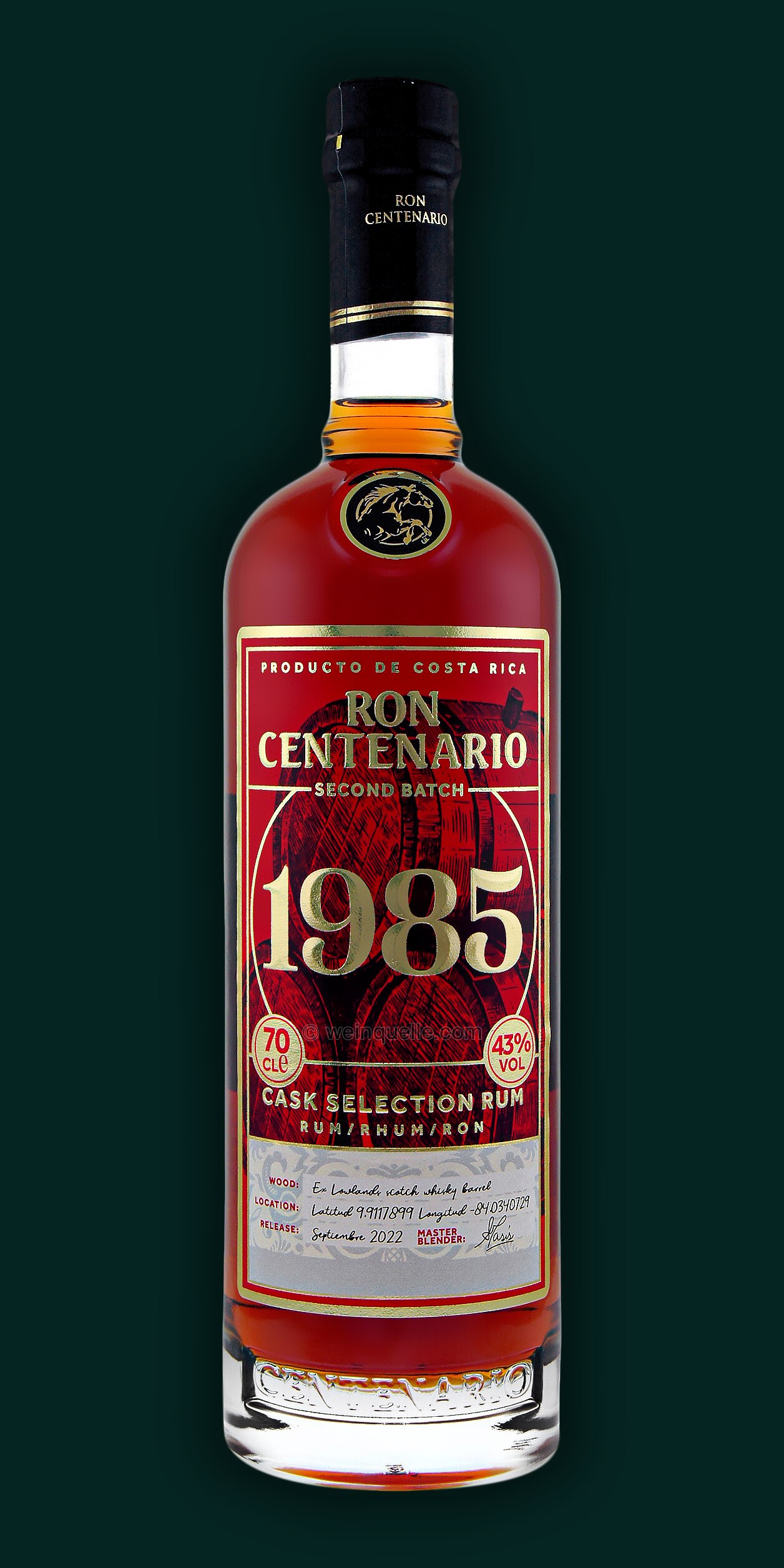 Ron Centenario 1985 Weinquelle Second Lühmann € Batch, - 41,90